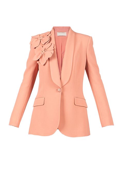 Pink Floral-appliqué blazer Elie Saab - women